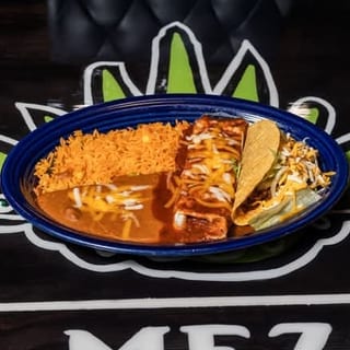 One Taco, One Enchilada, Rice and Fried Beans