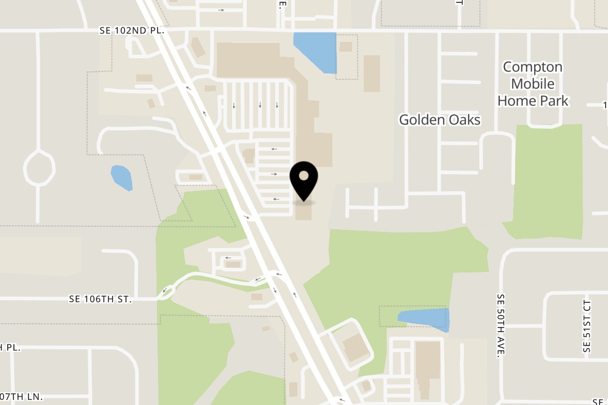 Map showing the location of Los Magueyes Mexican Restaurant Belleview on 10465 US-441 in Belleview